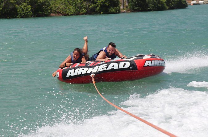 Combo Banana Boat Ride and Bumper Tube Ride in Hawaii - USCG-certified captain, life jackets, and the comfort behind the chaos