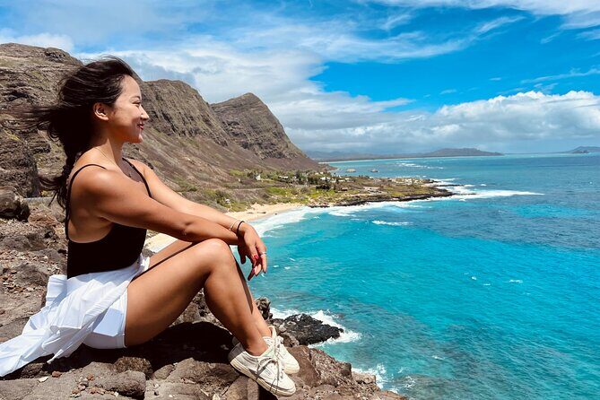 East Side Tour -Hike, Beach, Food, Photo - Waimanalo Beach swim time: turquoise water plus a real change setup