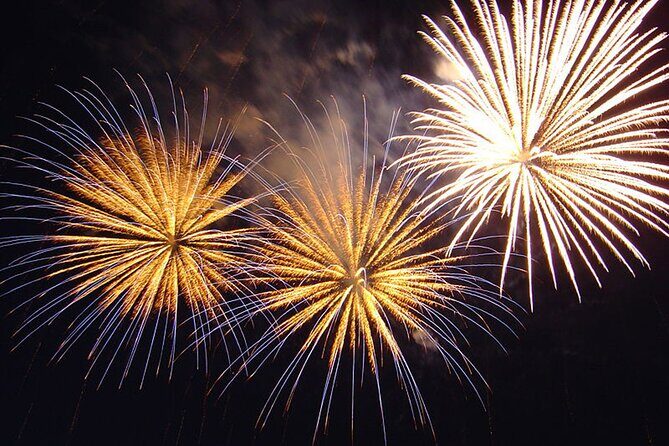 Friday Fireworks Dinner Sail from the Hilton Hawaiian Village - The fireworks payoff: the Hilton show from your best angle