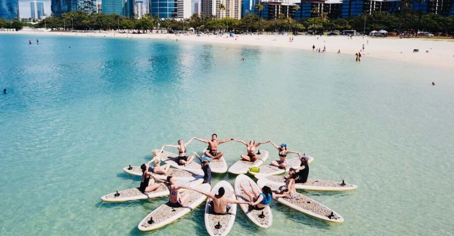 Honolulu: SUP (Standup Paddleboard) Yoga Class - Seated meditation on the board: the calm before the wobble