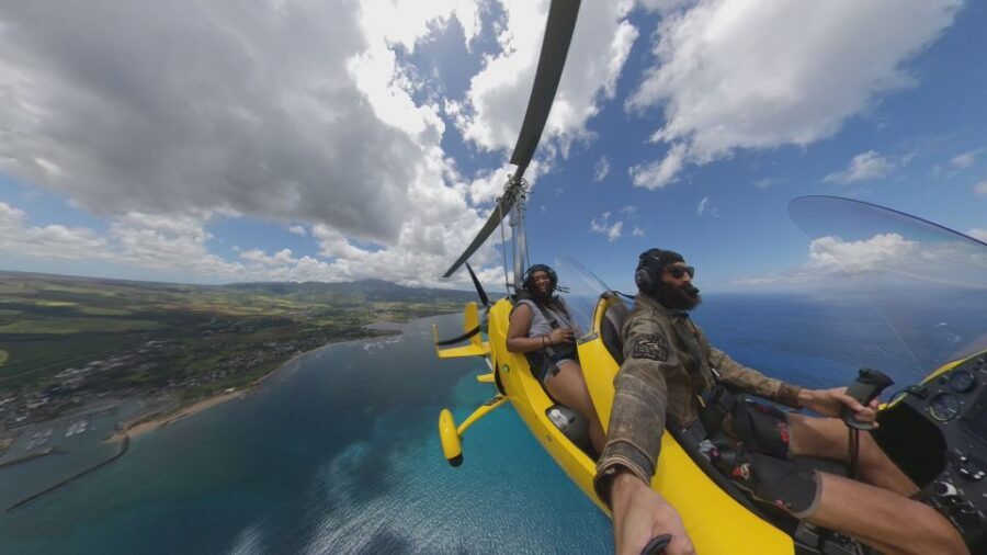 Oahu: Gyroplane Flight over North Shore of Oahu Hawaii - The Hands-On Part: Flying the Gyroplane With Jay