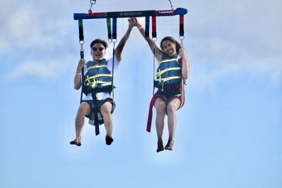 Oahu: Waikiki Parasailing - Sea life sightings and the fun extras: possible turtles, dolphins, whales, and a water dip