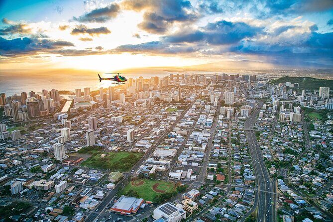 Waikiki Sunset - 50 Min Helicopter Tour - Doors Off or On - North Shore: Banzai Pipeline, Waimea Bay, and surfers’ routes