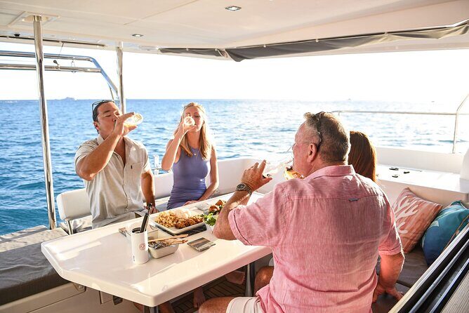 Waikiki's Premier Small Group Sunset Yacht + Tasting - The route’s main star: Diamond Head (Leahi) and the Waikiki shoreline views