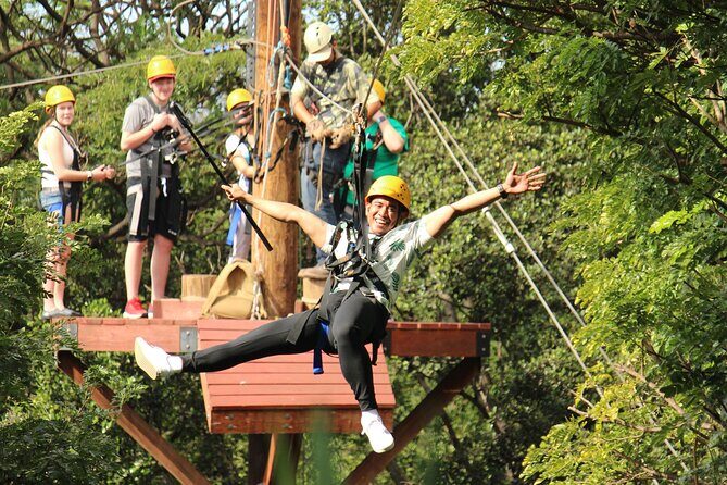 Zip & Dip: Zipline and Wet 'n' Wild Waterpark Combo - Coral Crater Zipline: A Guided 3-Line Course That Fits Real Beginners